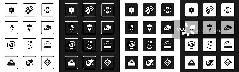 中国风纸灯笼斗笠图片素材