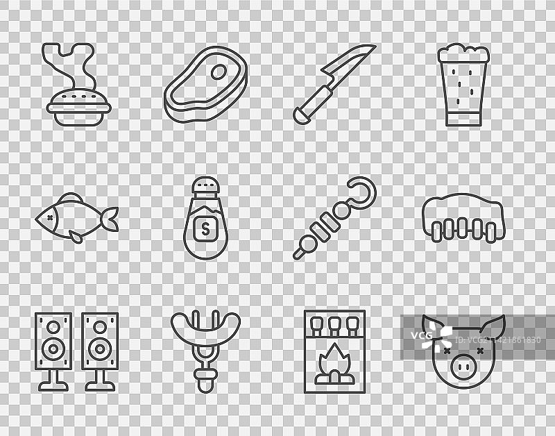 立体声扬声器猪肉刀香肠图片素材