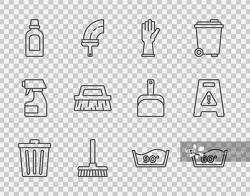 垃圾桶、温度计、洗衣和橡胶等物品图片素材