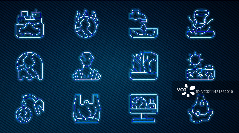 冰川融化干旱缺水问题图片素材
