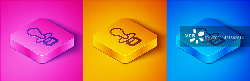 2.5D婴儿安抚奶嘴图标图片素材