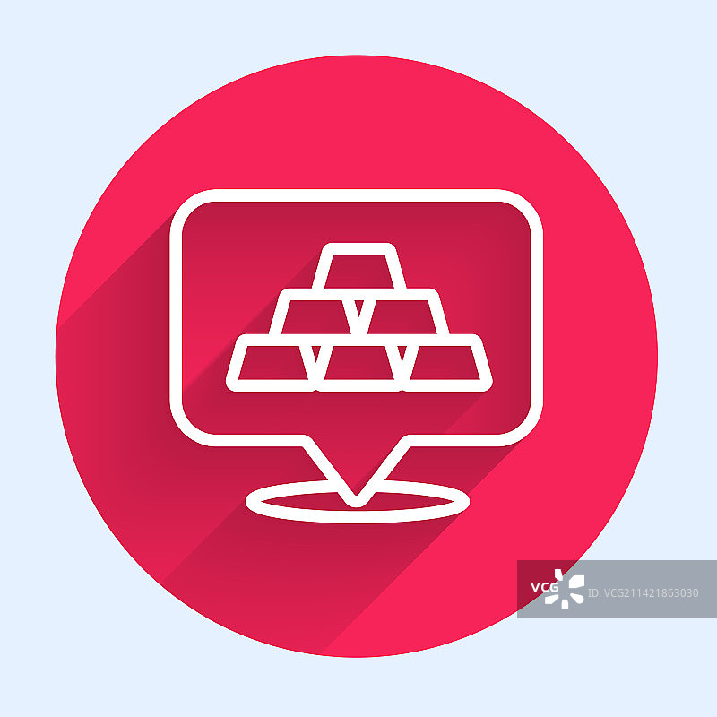 带有阴影的白色线条金条图标图片素材