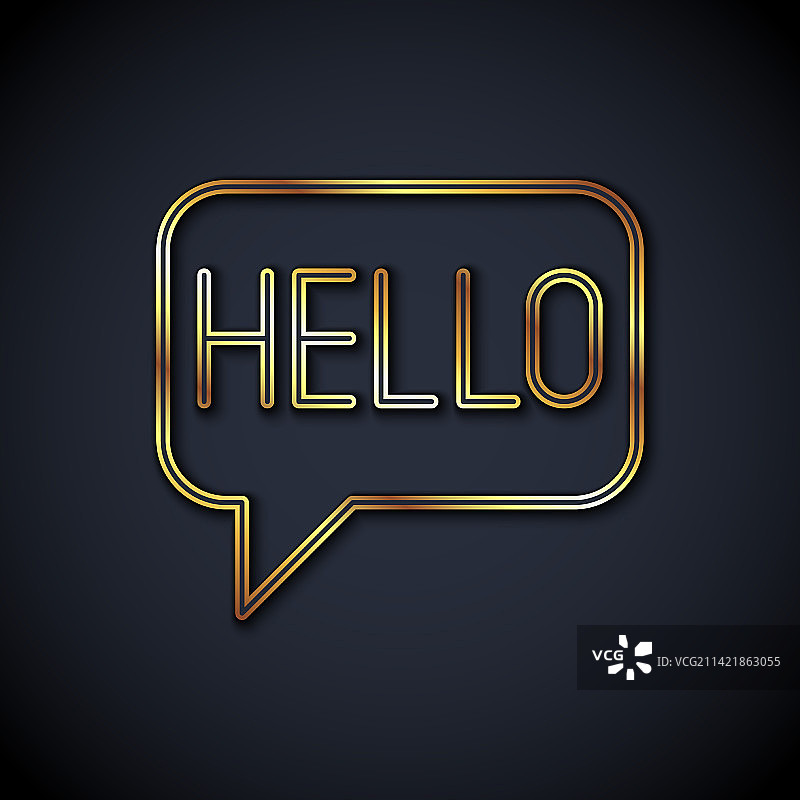 不同语言的你好金色线条图标图片素材