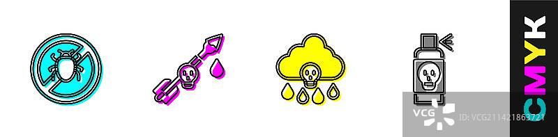 科罗拉多甲虫毒药禁止标志素材套装图片素材