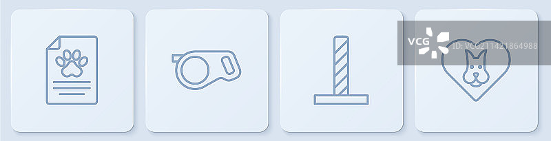 宠物猫的医疗记录线条组合图片素材