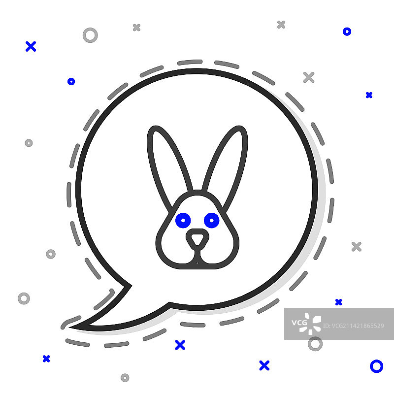 带有兔子图标的无虐待动物标志图片素材