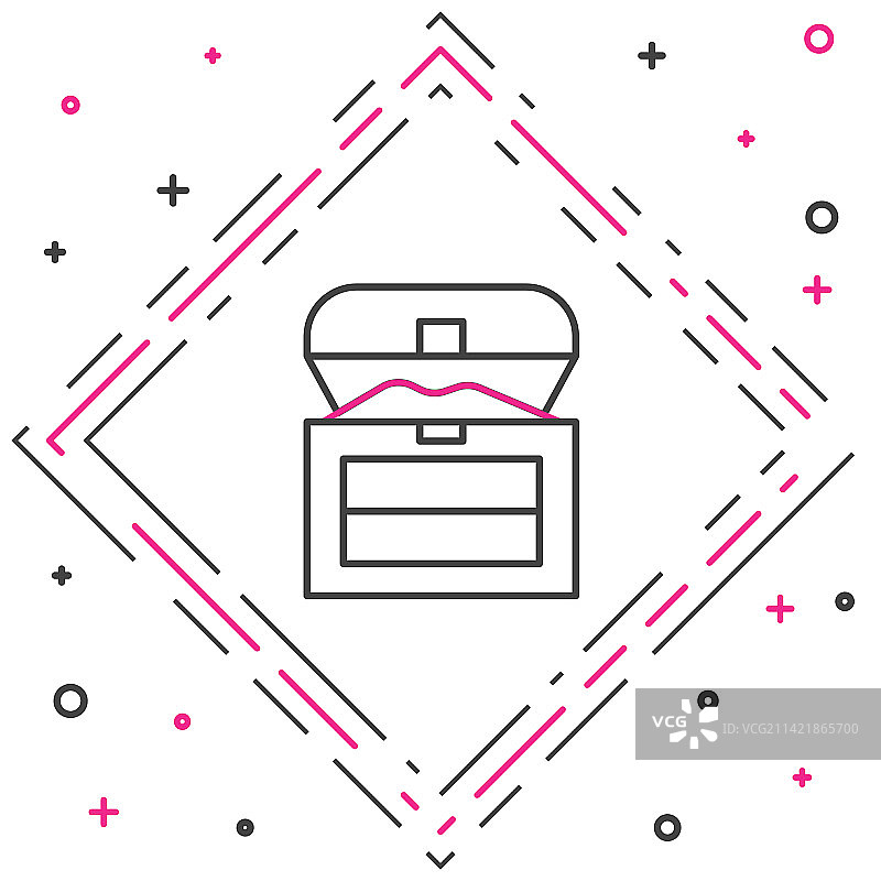 白色背景上的古董宝箱图标图片素材