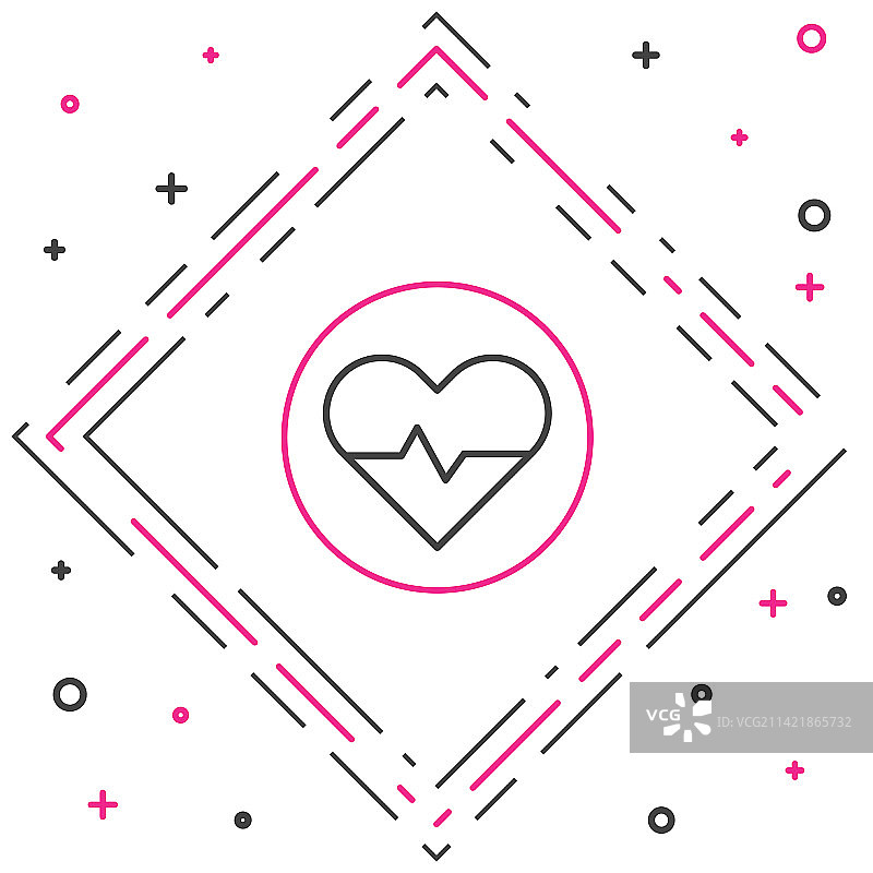 白色背景上的心率图标线条图片素材