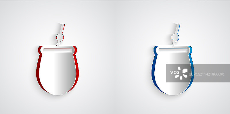 剪纸风马黛茶图标，灰色背景图片素材