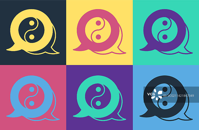 波普艺术阴阳和谐平衡符号图片素材