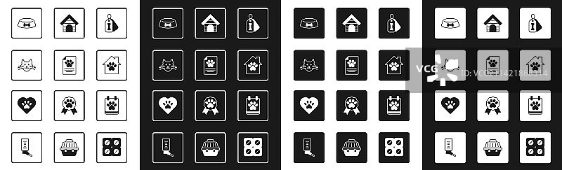 一套宠物狗项圈骨头医疗病历图片素材