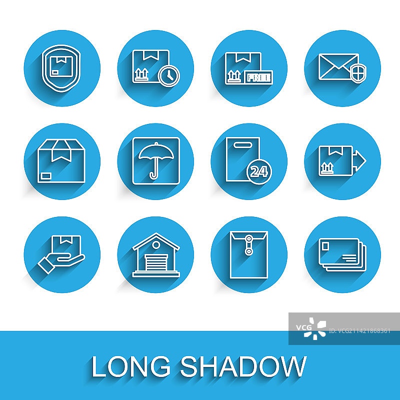 手持箱子仓库打包线条图标图片素材