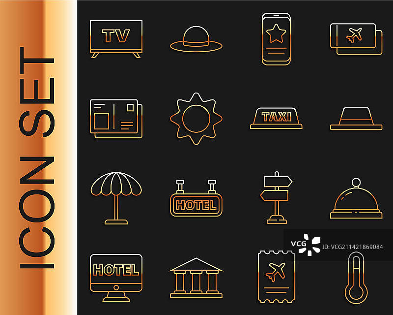 气象温度计酒店服务线条图标图片素材