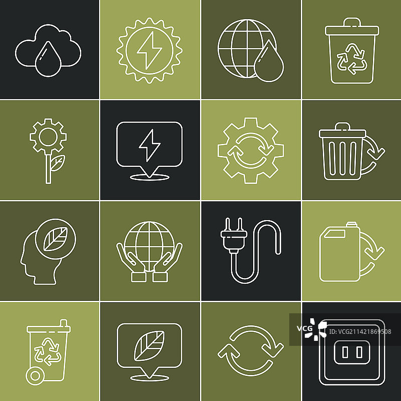 环保燃料罐电源插座线条稿图片素材