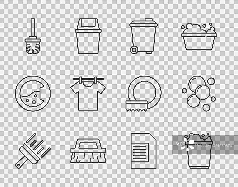 擦窗器水桶线性图标图片素材