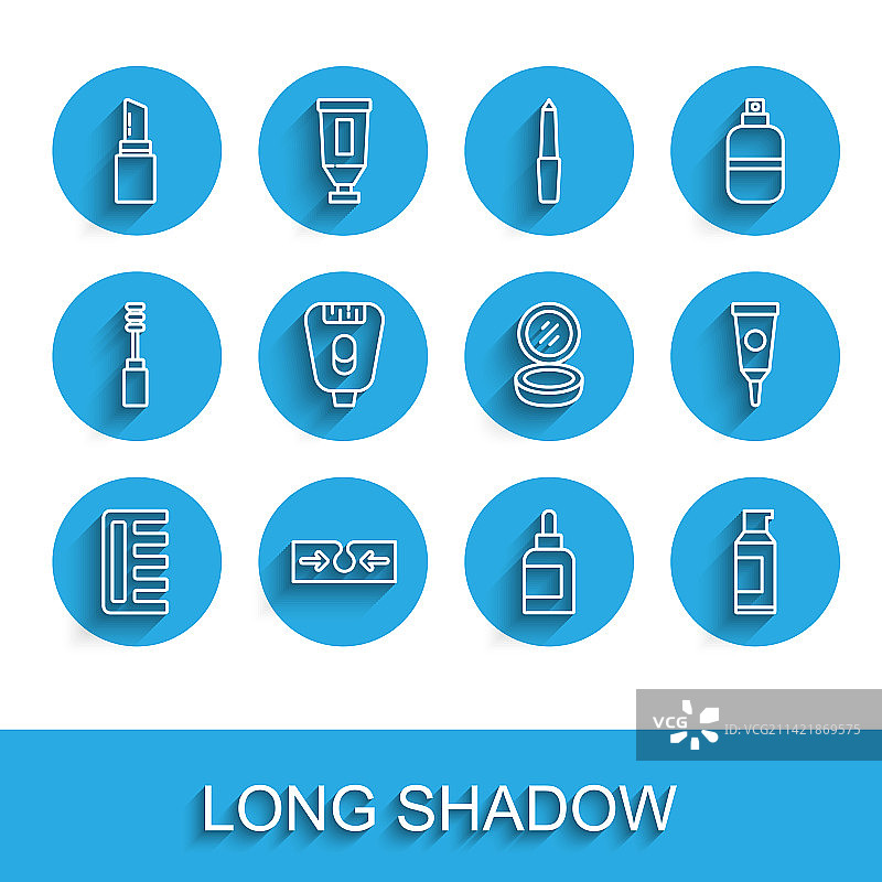 发刷、痤疮膏、口红、面霜等化妆品组合图片素材