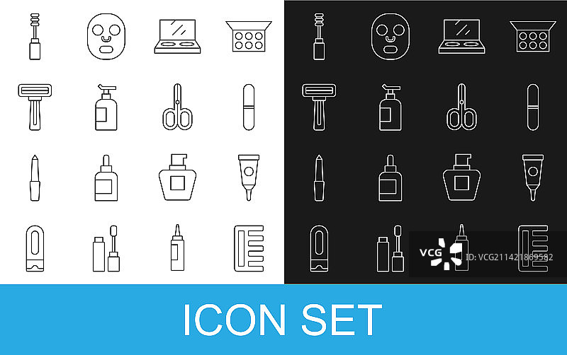 发夹、发刷、乳霜或润肤露、化妆品软管图片素材