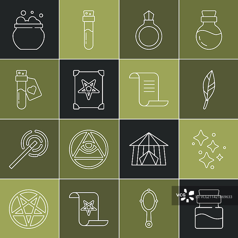 药剂瓶、闪耀星星和魔法系列图片素材