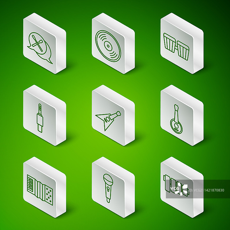 排箫麦克风鼓槌线条组合图片素材