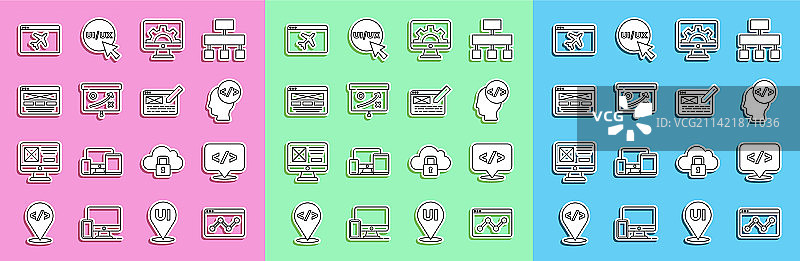 线条风格网站统计前端开发图片素材