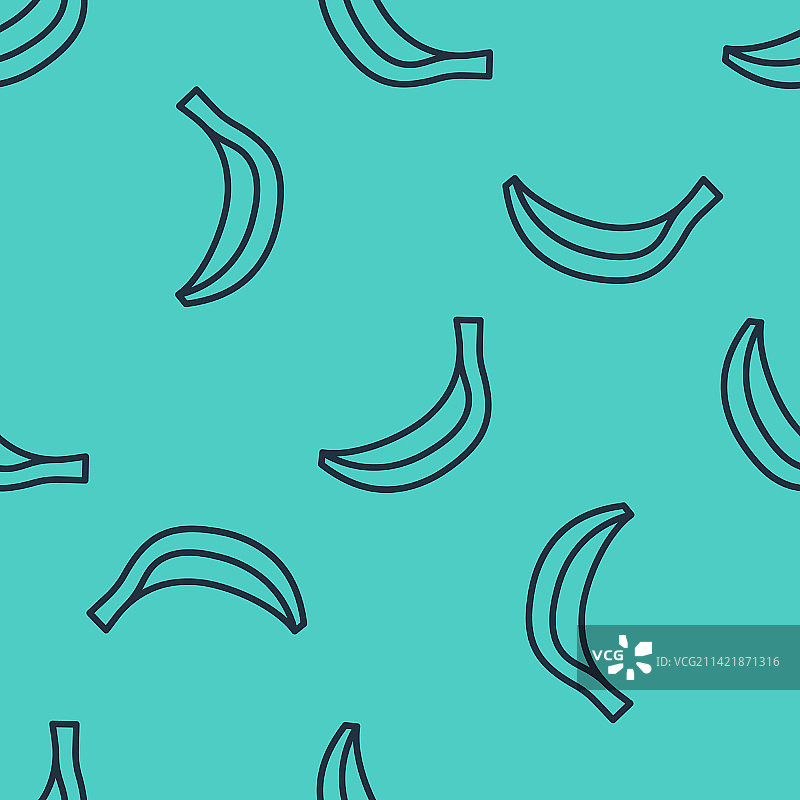 黑色线条香蕉图标无缝图案图片素材