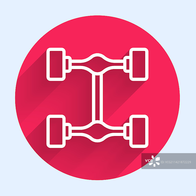 白色线条汽车底盘图标图片素材
