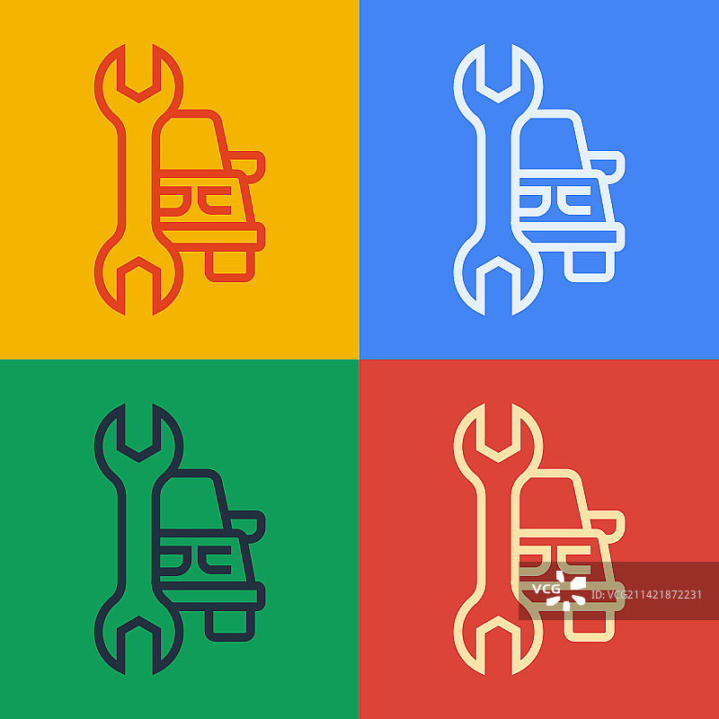 波普艺术风格的汽车服务icon图片素材