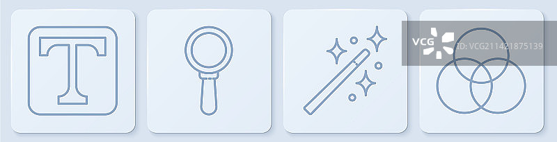 文本、魔法棒、放大镜实验装置图片素材