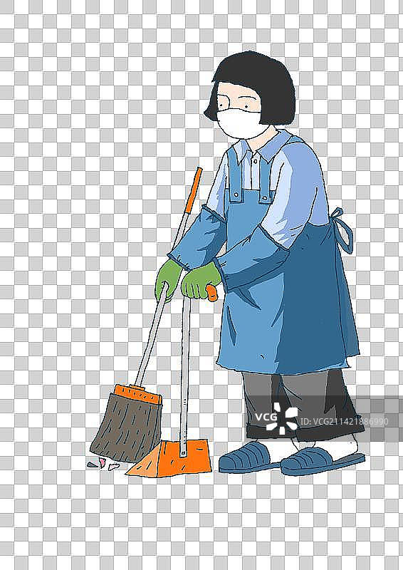 免抠元素：懒人经济家政服务清扫图片素材