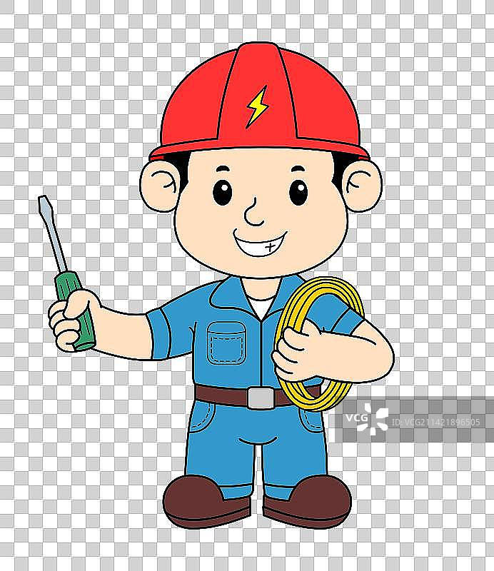 卡通电工矢量图图片素材