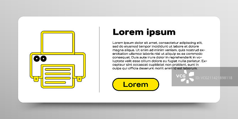 白色背景上的线条打印机图标图片素材