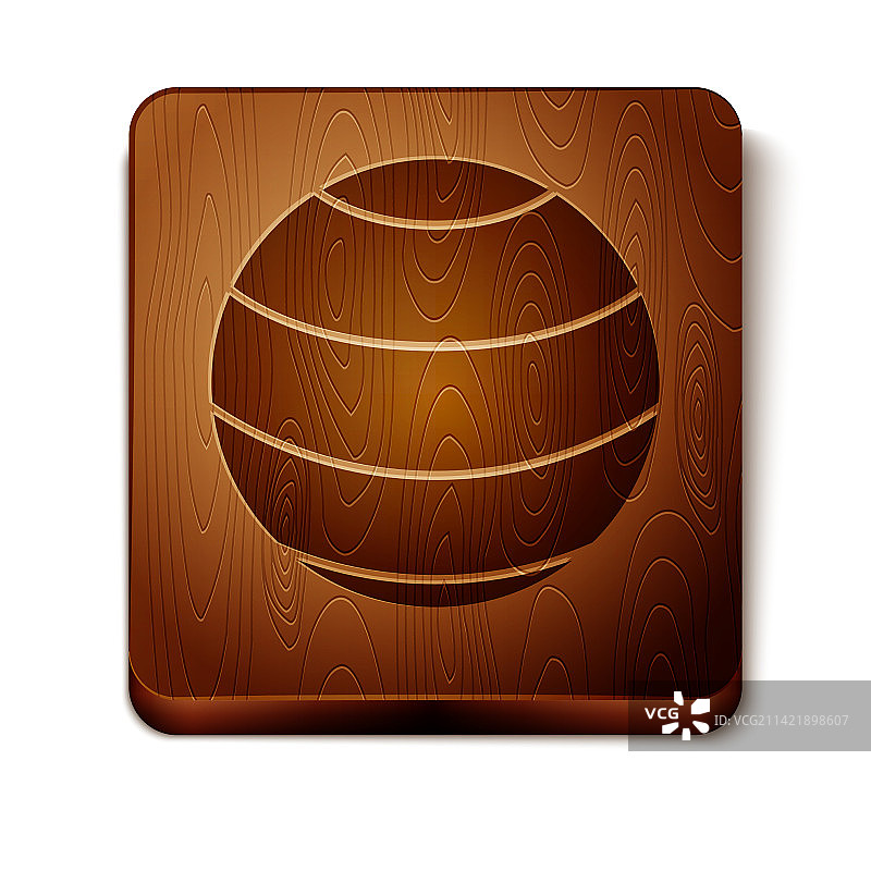 白色背景上的棕色健身球图标图片素材