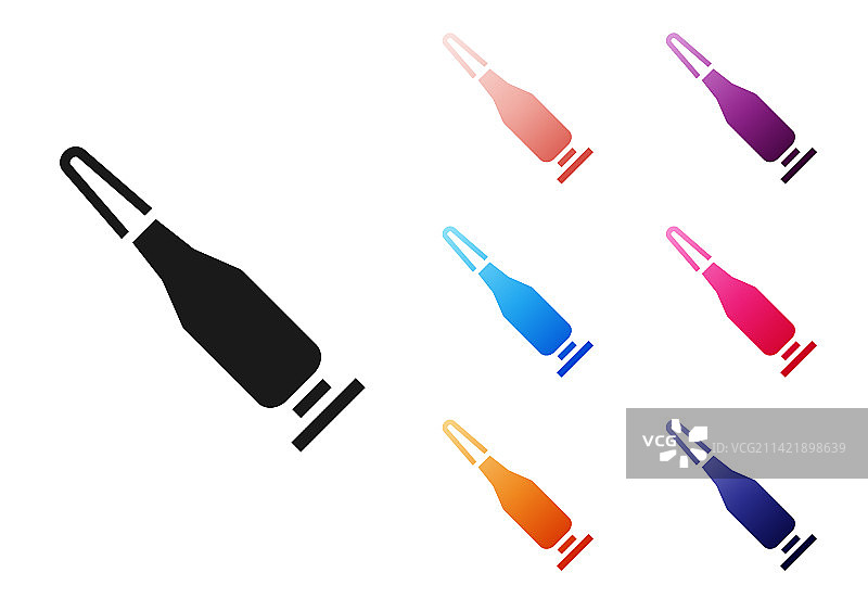 白色背景上的黑色子弹图标图片素材