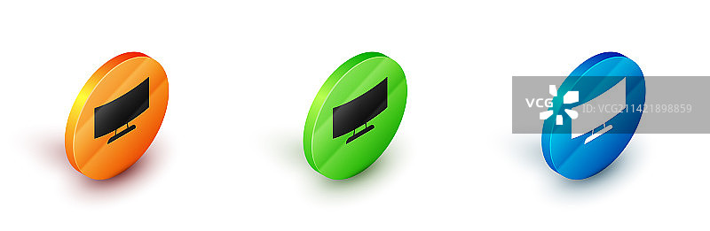 2.5D电脑显示器屏幕图标图片素材