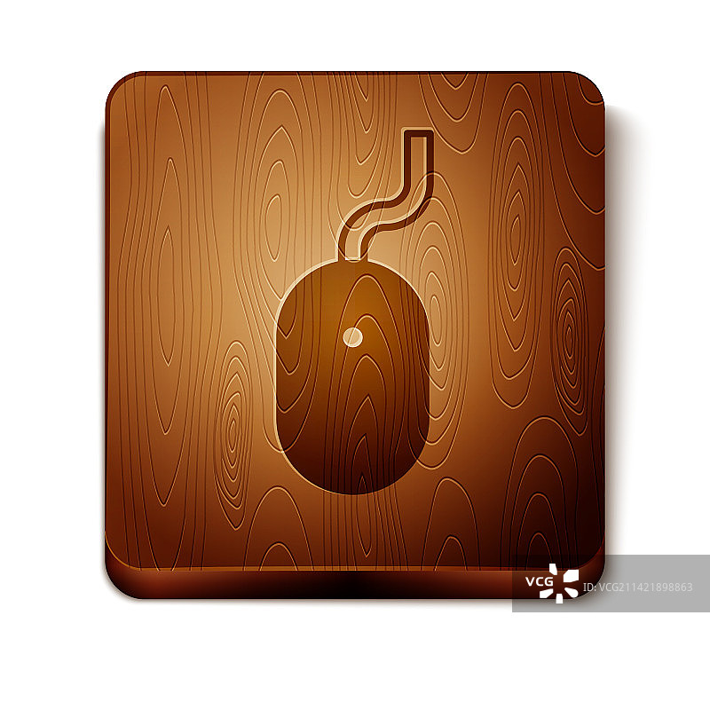 白色背景上棕色电脑鼠标图标图片素材