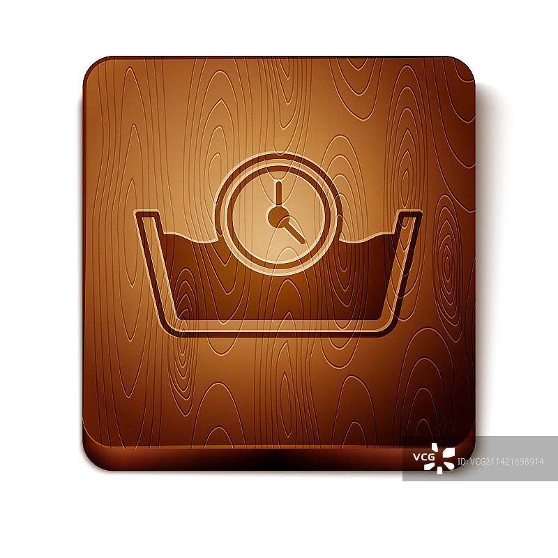白色背景上的棕色时间清洗图标图片素材