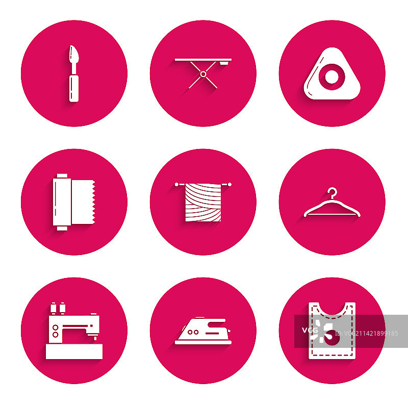 针织品、电熨斗、缝纫图案图片素材