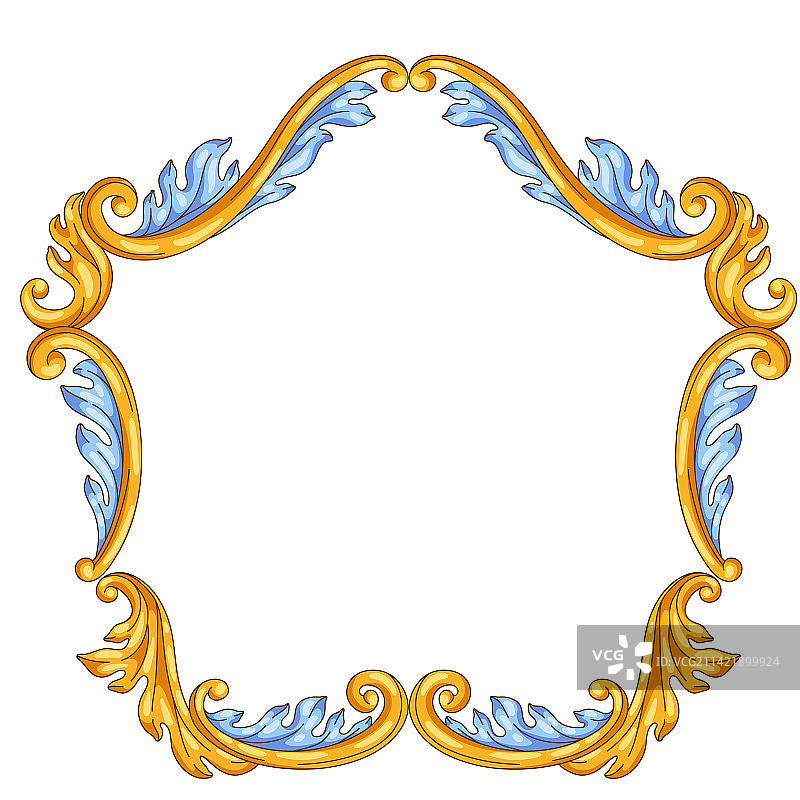 巴洛克风格的装饰花卉框架图片素材