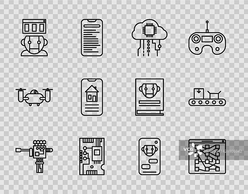 机械机器人手臂和螺丝刀套装图片素材