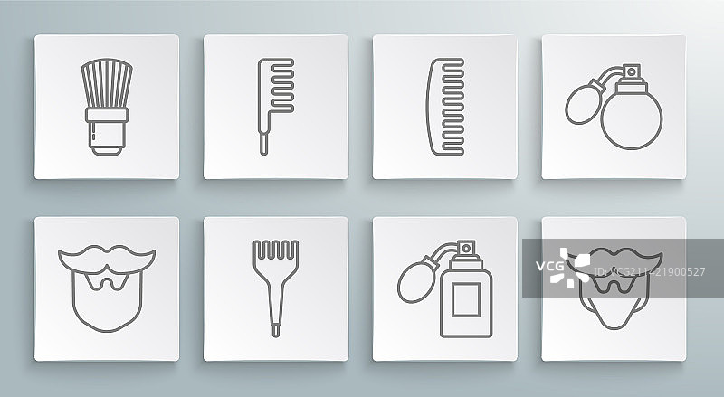 胡子、胡须、发刷、须后水线条组合图片素材