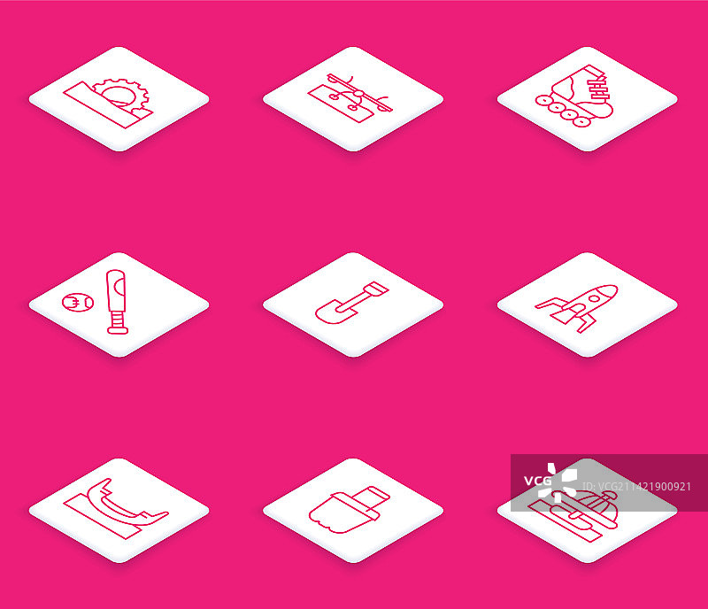 摩天轮、跷跷板和轮滑鞋图标图片素材