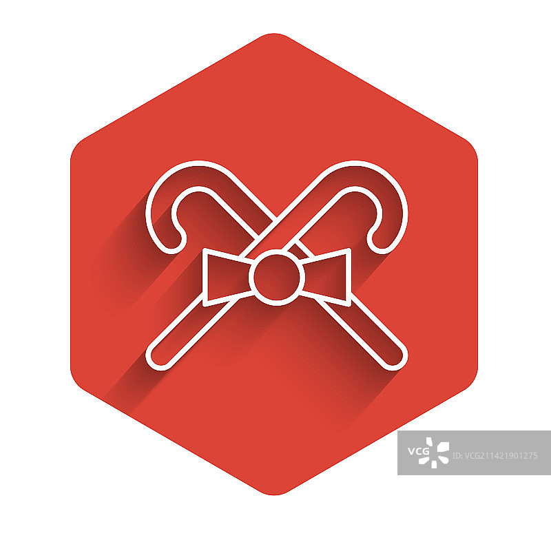 圣诞节糖果手杖线条图标图片素材