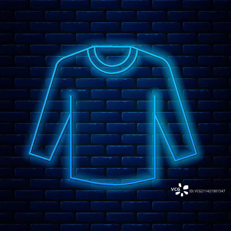 砖墙上发光的霓虹灯毛衣图标图片素材