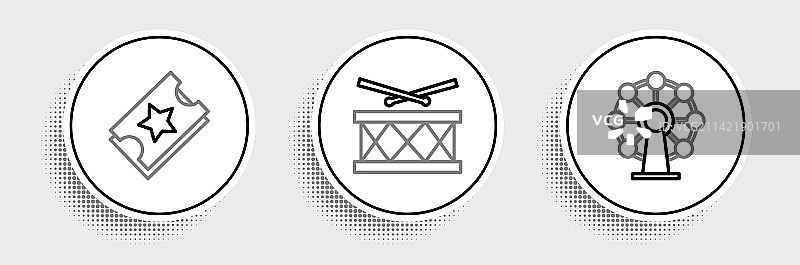 摩天轮票和鼓图片素材