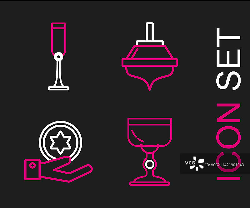 犹太圣杯硬币光明节banner图片素材