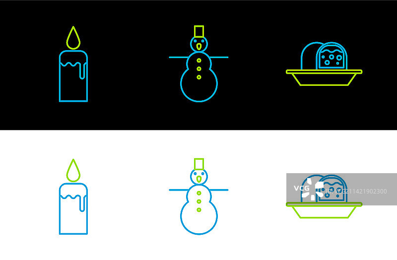 杏仁蛋白软糖、海绵蛋糕与燃烧的蜡烛图片素材