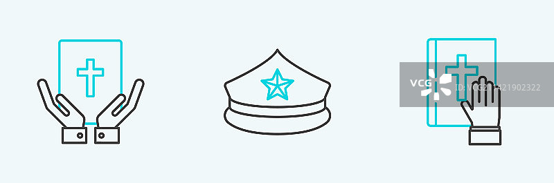《圣经》上的誓言和警帽图片素材