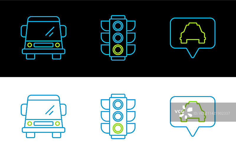 带出租车和交通标志的地图指针图片素材