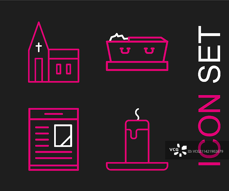 带十字架的棺材讣告蜡烛图片素材