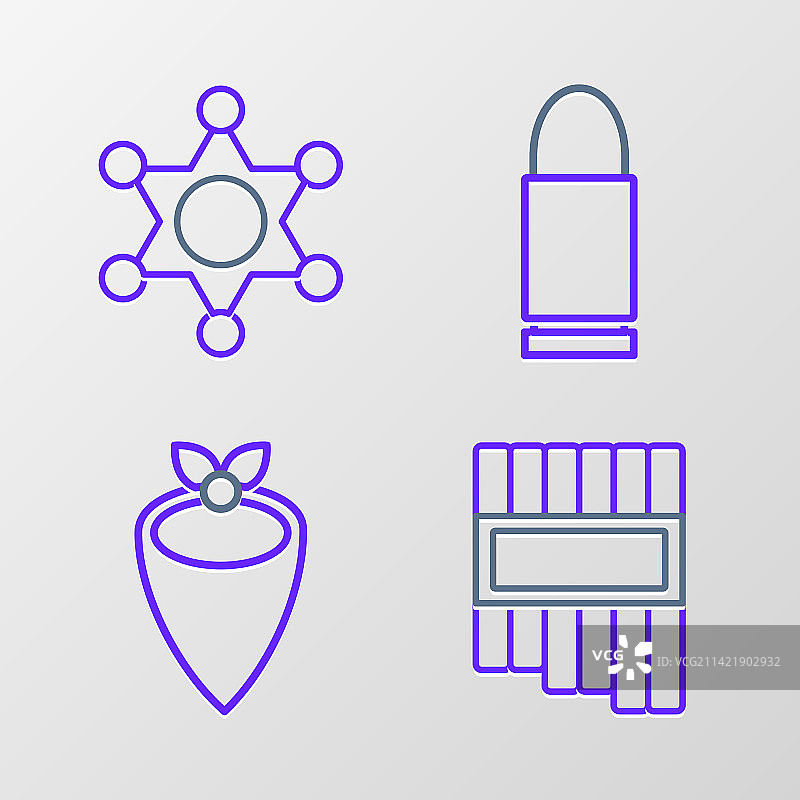排箫牛仔头巾子弹图片素材